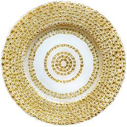 Gold/White Pattern Glass Charger Plate